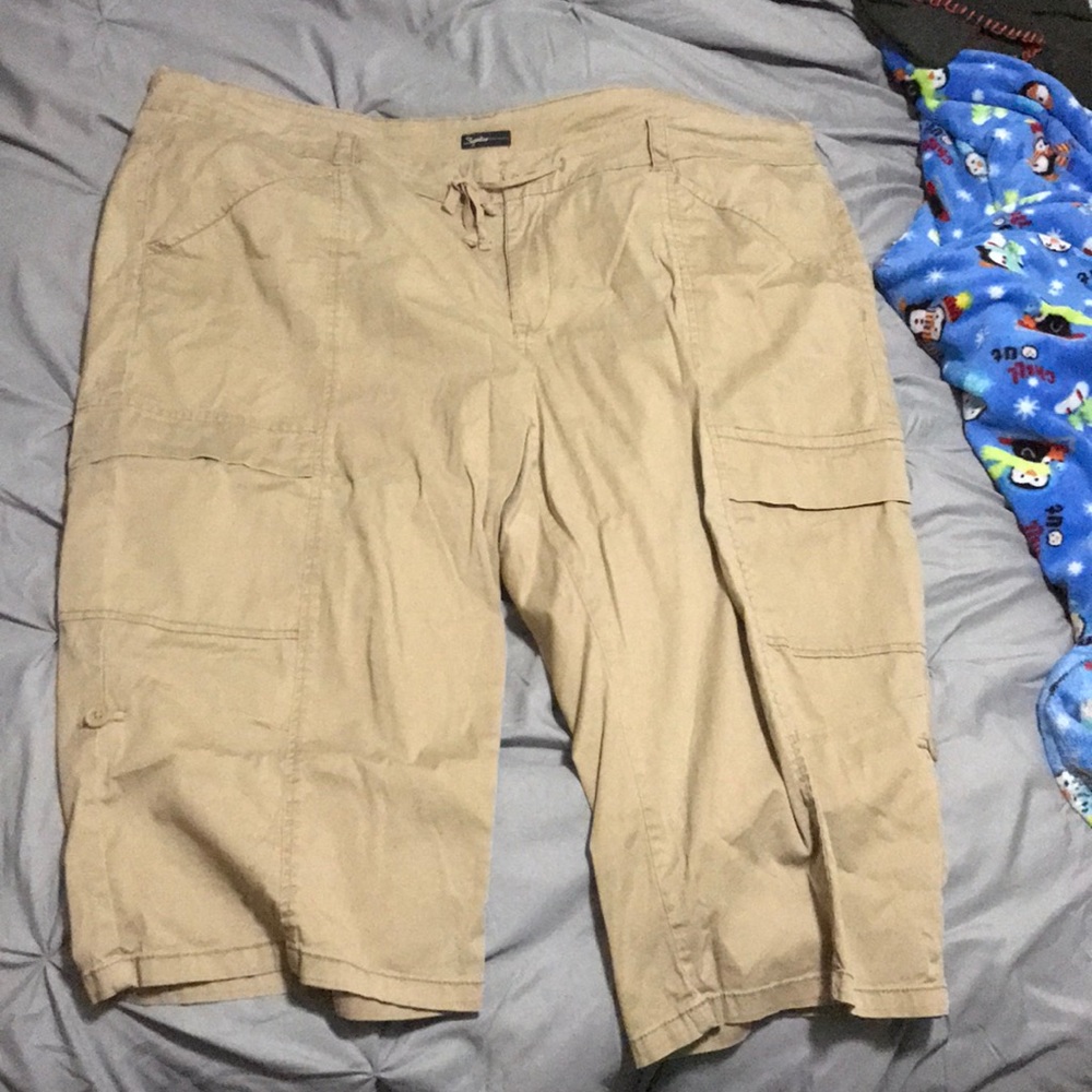 Plus size cargo capris